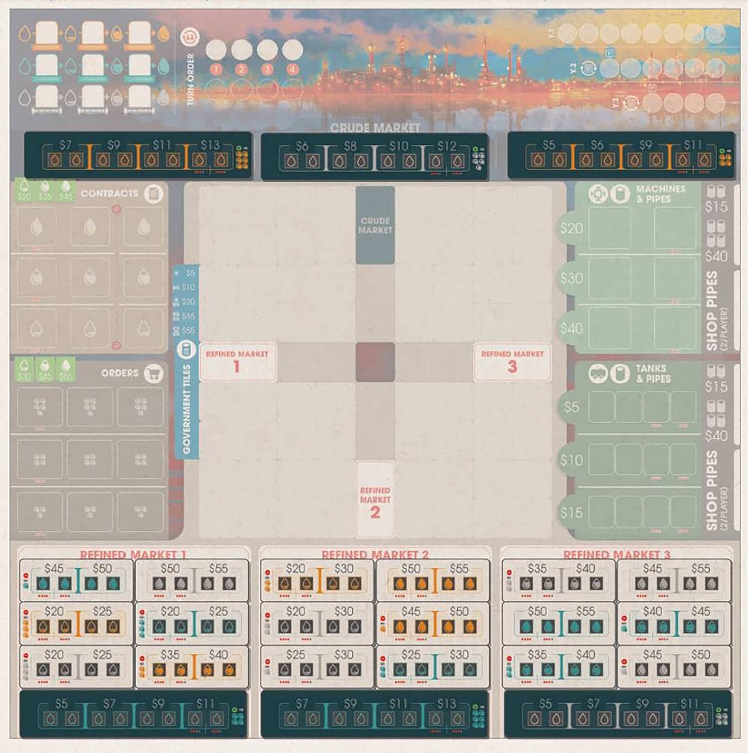 ボードゲーム パイプライン エマージング マーケッツ Pipeline Emerging Markets 拡張セット Capstone Games 石油精製戦略 新興市場技術 バルブ ソロプレイ対応 1人2人用 12歳以上 30分120分 英語