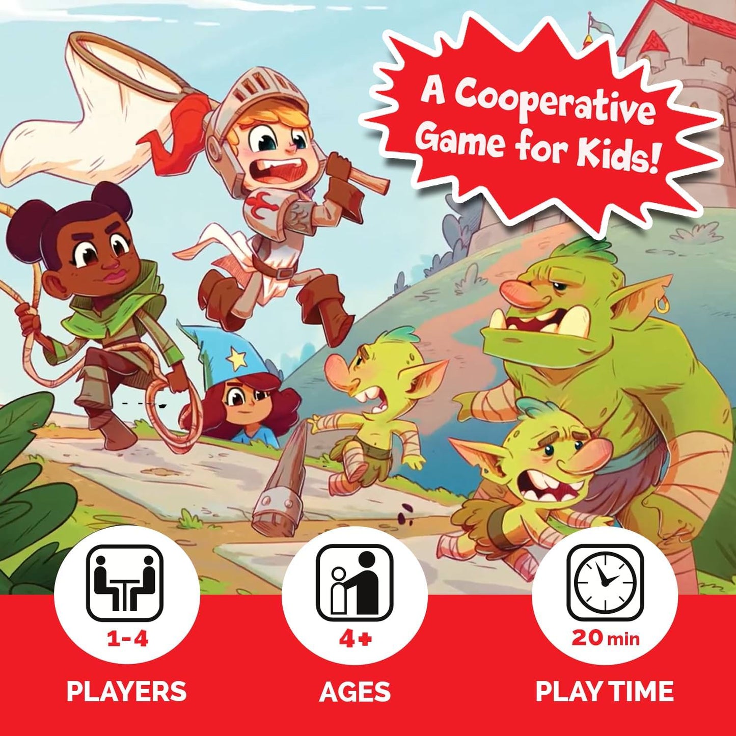 ボードゲーム My First Castle Panic マイ・ファースト・キャッスル・パニック Fireside Games 協力型 4歳以上 1-4人 20分 家族 お城守る冒険 モンスター捕獲 英語版 日本語説明書なし