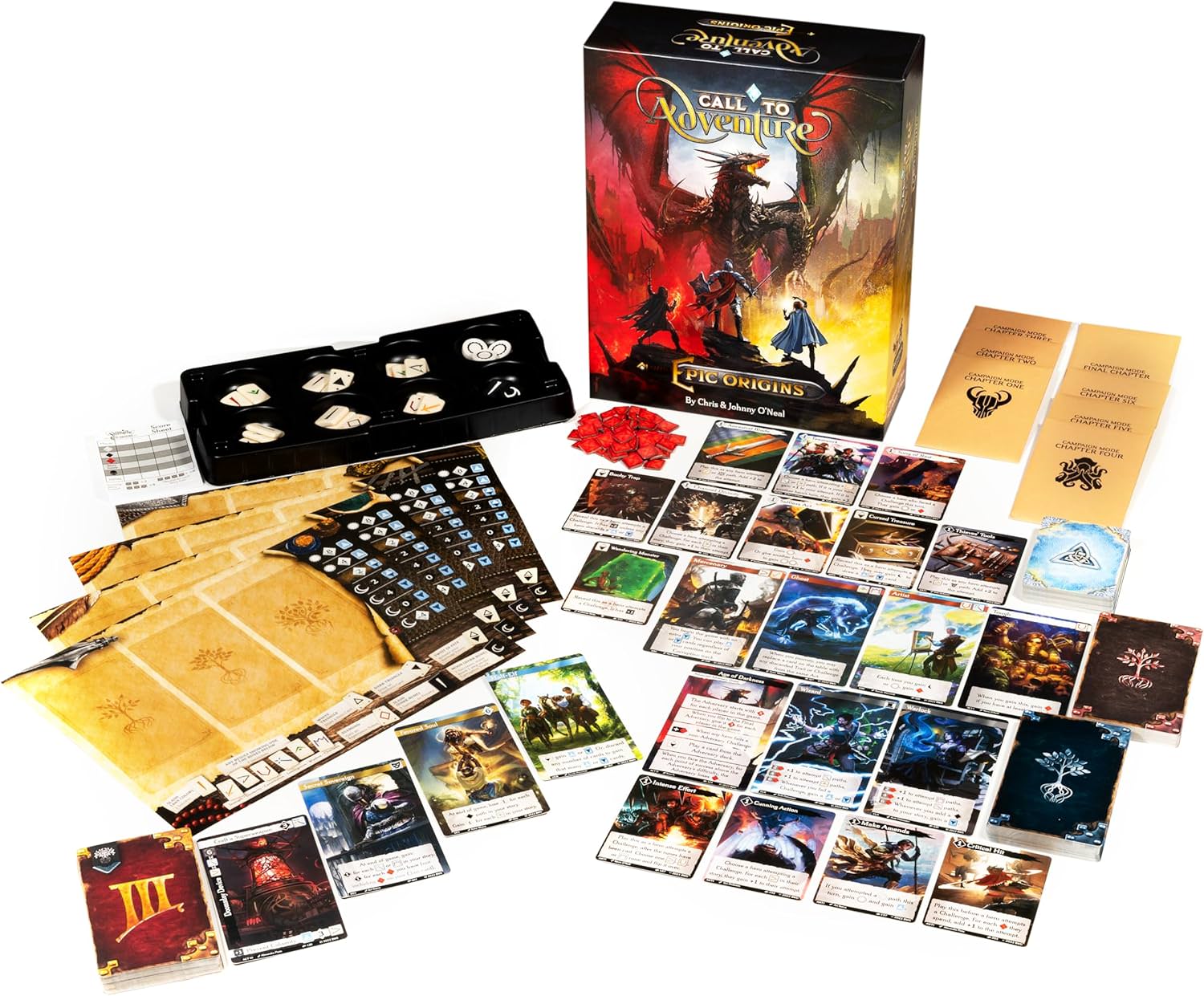 英雄創造カードゲーム コール・トゥ・アドベンチャー:エピック・オリジンズ Brotherwise Games ファンタジー 1人から4人 13歳以上 30分から60分 ルーン試練 キャラクター作成 タブロービルディング 英雄譚 物語