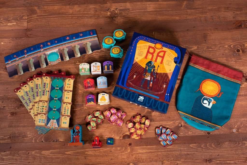 ボードゲーム ラー Ra 25th Century Games ライナー・クニツィア 古代エジプト 競り オークション セットコレクション 太陽タイル 2人から5人 45分から60分 14歳以上 3つの時代 エポック 名声ポイント ファラオ 記念碑