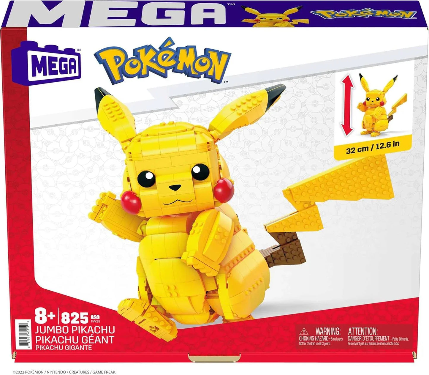 ポケモン MEGA Pokemon Jumbo Pikachu Construction Setポケモン界の人気者 ピカチュウフィギュア 825ピース 32cmビッグサイズ 鮮やかな黄色ボディ 赤い頬 稲妻形尻尾 可動式ブロックセット 任天堂ゲームフリーク知育玩具 並行輸入品