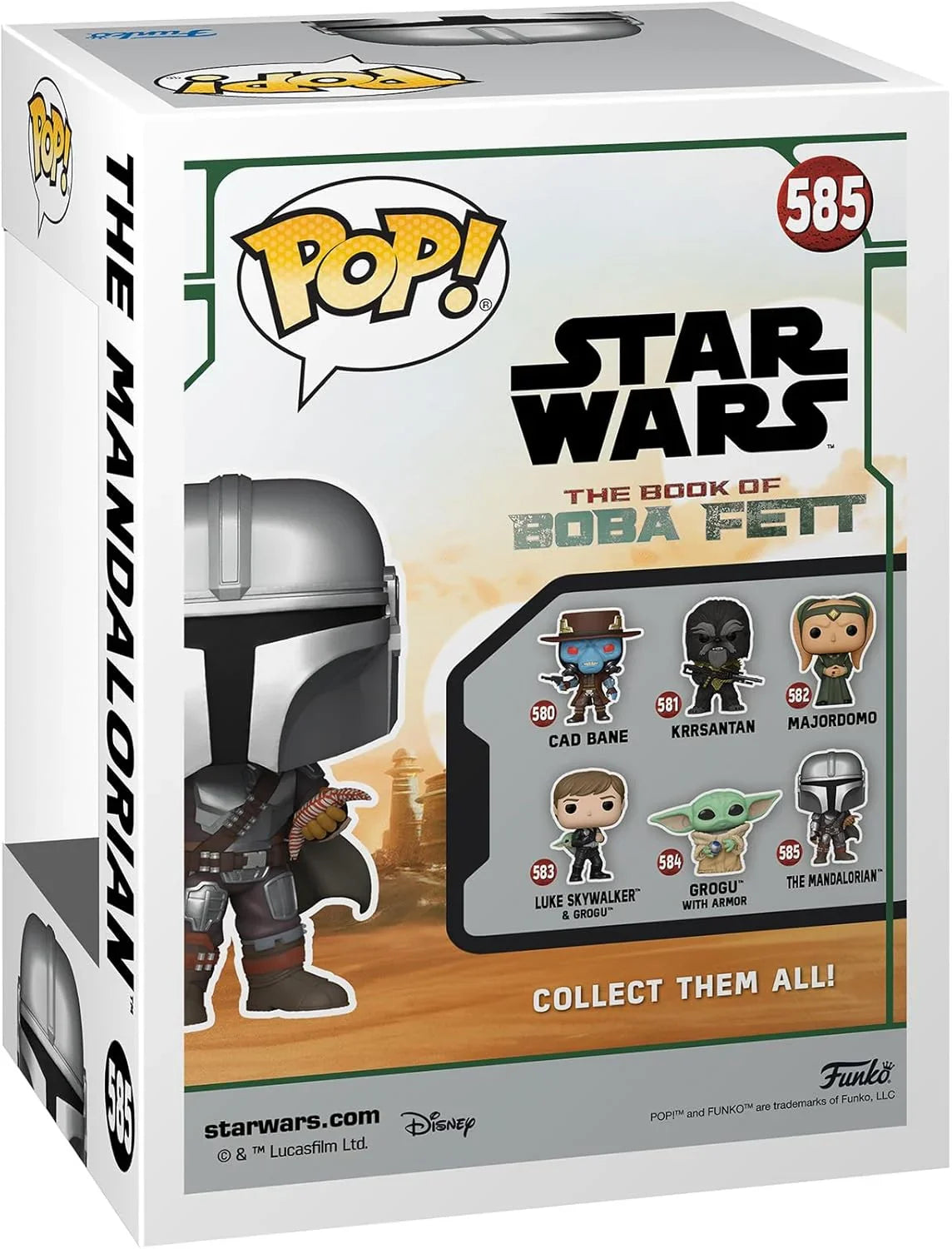 Funko POP キャラクターフィギュア スター・ウォーズ ザ・マンダロリアン #585 ディン・ジャリン ベスカー鋼アーマー コレクション アイテム 限定版 高さ約9.5cm 戦士の強さと優しさを表現したデフォルメスタイル