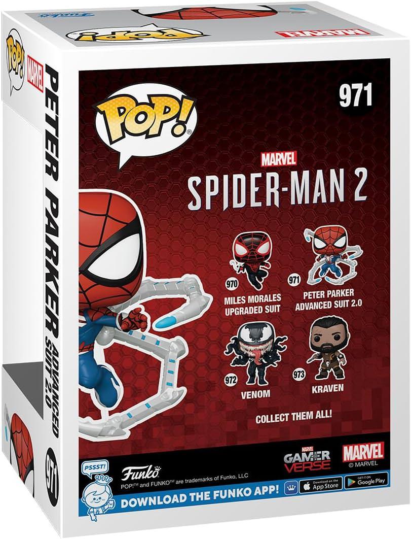 フィギュア Funko POP Marvel Gamerverse スパイダーマン2 ピーター・パーカー アドバンスド・スーツ2.0 PlayStation 5 ゲーム 2023 年発売 人気 アクション 大ヒット インソムニアック ゲームズ コレクション アイテム ボブルヘッド 並行輸入品