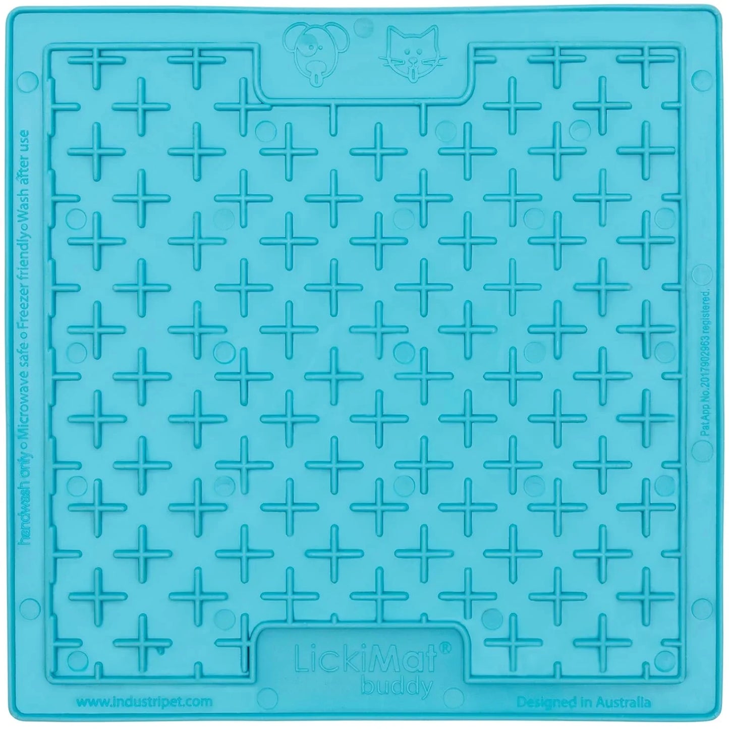 ペット用品 リッキーマット バディ Classic Buddy Turquoise リッキーマット オーストラリア 獣医師共同開発 早食い防止 舐める専用フードマット ストレス軽減 滑りにくい 100%シリコン製 子犬 小型犬 中型犬 猫 用 サイズ約20cm×20cm