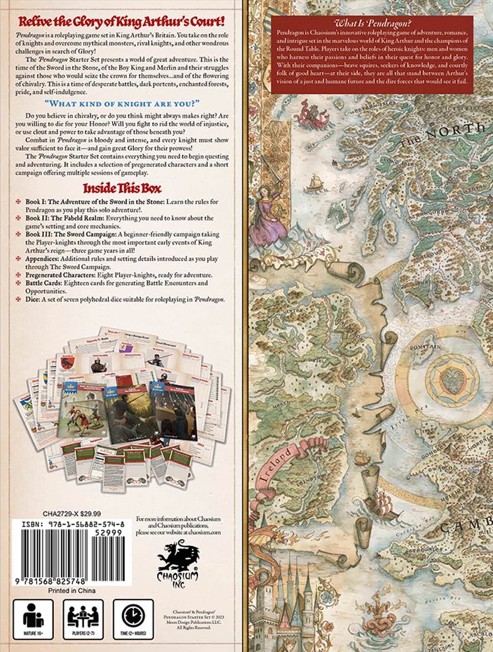 アーサー王 RPG ペンドラゴン スターターセット 中世ファンタジーゲーム 騎士道 シミュレーションの完全再現! 円卓の騎士として冒険し、血統を受け継ぎながら歴史を刻む本格テーブルトーク RPG の決定版