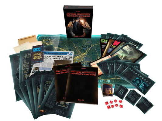 Blade Runner RPG Starter Set, the official Blade Runner game, Los Angeles 2037, Neon Noir, Cyberpunk, includes digital evidence, 4 pre-made characters, and a fully-focused 80-page rulebook. Includes English instructions (no Japanese manual).