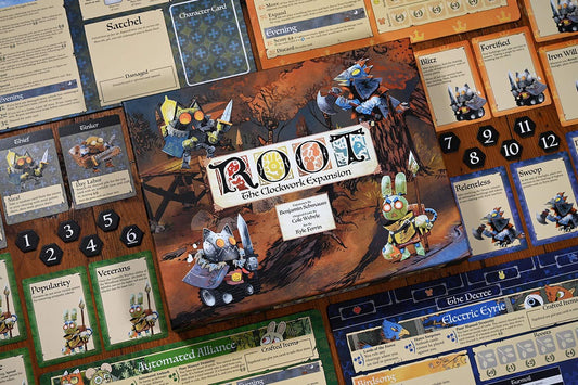 アウトレット品 ボードゲーム Root The Clockwork Expansion Root ブランド Clockwork派閥 多彩な難易度設定 非対称デザイン 自動派閥対戦 AI搭載 ソロプレイ少人数対応 森の覇権争い 独自能力特性カード多数搭載 森林地帯舞台