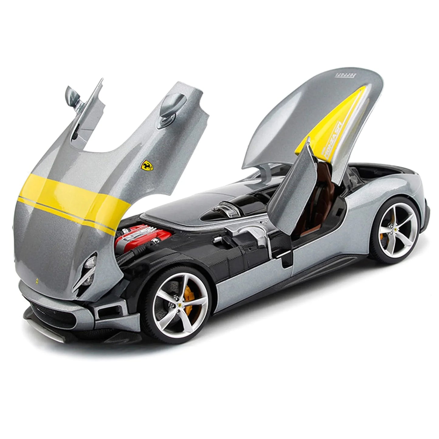 アウトレット品 ミニカー モンツァSP1 フェラーリ ブラーゴ 1 18スケールモデル 810馬力 6.5リッターV12エンジン搭載 圧倒的加速性能 デジタル計器一体型コックピット カーボンファイバーボディ ウインドスクリーンなし 空力デザイン