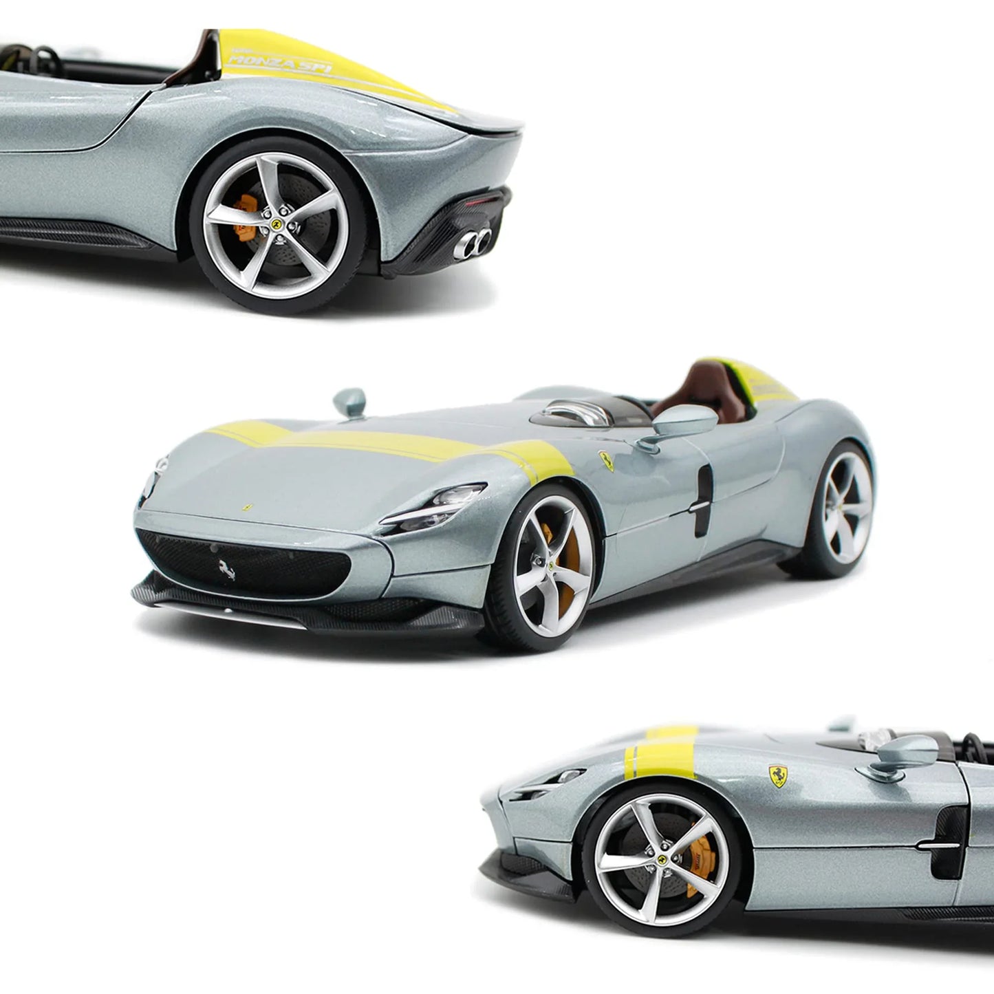 アウトレット品 ミニカー モンツァSP1 フェラーリ ブラーゴ 1 18スケールモデル 810馬力 6.5リッターV12エンジン搭載 圧倒的加速性能 デジタル計器一体型コックピット カーボンファイバーボディ ウインドスクリーンなし 空力デザイン