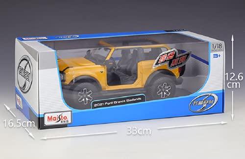 ミニカー フォード ブロンコ バッドランズ 2021年モデル Maisto 1 18スケール タフ ワイルド オフロード SUV アイコニック デザイン オープントップ ラウンドヘッドライト 専用サスペンション 大径タイヤ 電子制御デフロック