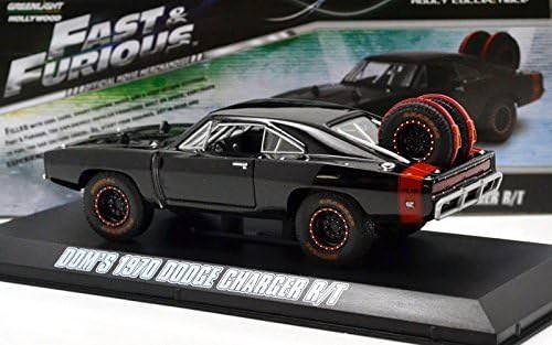 ミニカー GREENLIGHT グリーンライト ダッジ チャージャー R/T 1970 オフロード仕様 大径タイヤ 強化サスペンション ワイルドスピード7 映画再現 1/43スケール コレクション アメ車モデル 高精密仕上げ 車好き 贈り物として最適 迫力満点