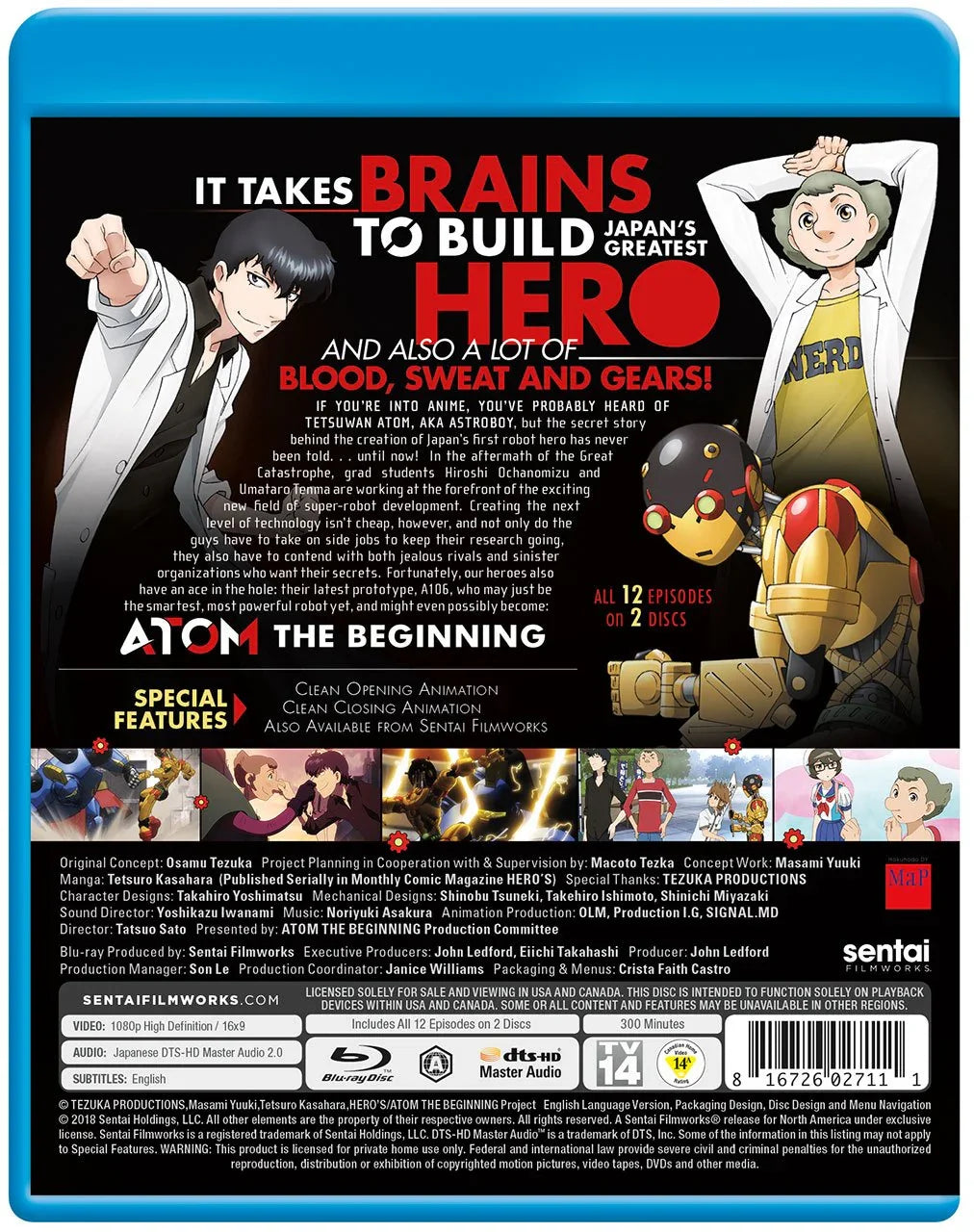 Blu-ray アトム ザ・ビギニング コンプリートコレクション Sentai 2017年放送全12話収録 鉄腕アトム前日譚 手塚治虫 SFアニメ ロボット工学 人工知能 深遠なテーマ 未来技術描写 約300分収録 完全高画質版
