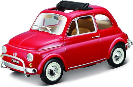 ミニカー Bburago ブラーゴ フィアット 500L 1968 1/24 ダイキャスト製 クラシックカー ビンテージ イタリア 国民車 レトロ 愛らしいデザイン 実用性 コンパクト 丸型ヘッドライト 忠実再現 手のひらサイズ 書斎 リビング インテリア スタイリッシュ ダイキャスト製 重量感