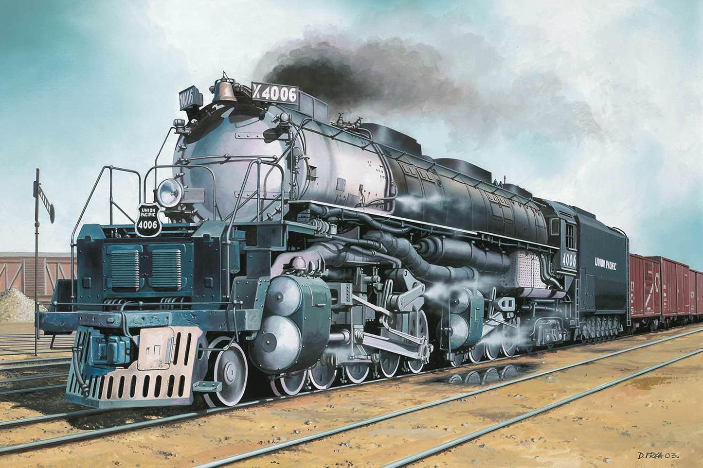 鉄道模型 Revell 1/87 Big Boy Locomotive Revell社 精密再現 HOスケール 87パーツ 全長46.4cm 4-8-8-4車輪配置 迫力の蒸気機関車組立キット 黒塗装 ガンメタリックボイラー 銀色連結棒 ユニオンパシフィック仕様デカール付