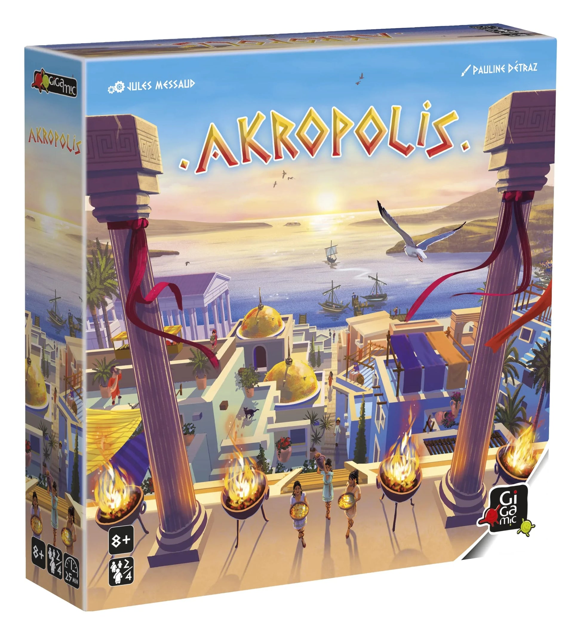 ボードゲーム 古代ギリシャの都市建設戦略ゲーム Akropolis アクロポリス Tric Trac Bronze 2022受賞 Cannes International Games Festival 2023ベストゲーム 住宅 市場 寺院 兵舎