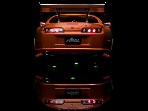 アウトレット品 ミニカーモデル ワイルドスピード 1995年式トヨタ スープラ ブライアンオコナー メタリックボディ 1 18スケール 点灯ヘッドライト テールランプ エンジンクロームパーツ 精密配線 映画再現 コレクション向け クールデザイン 限定仕様