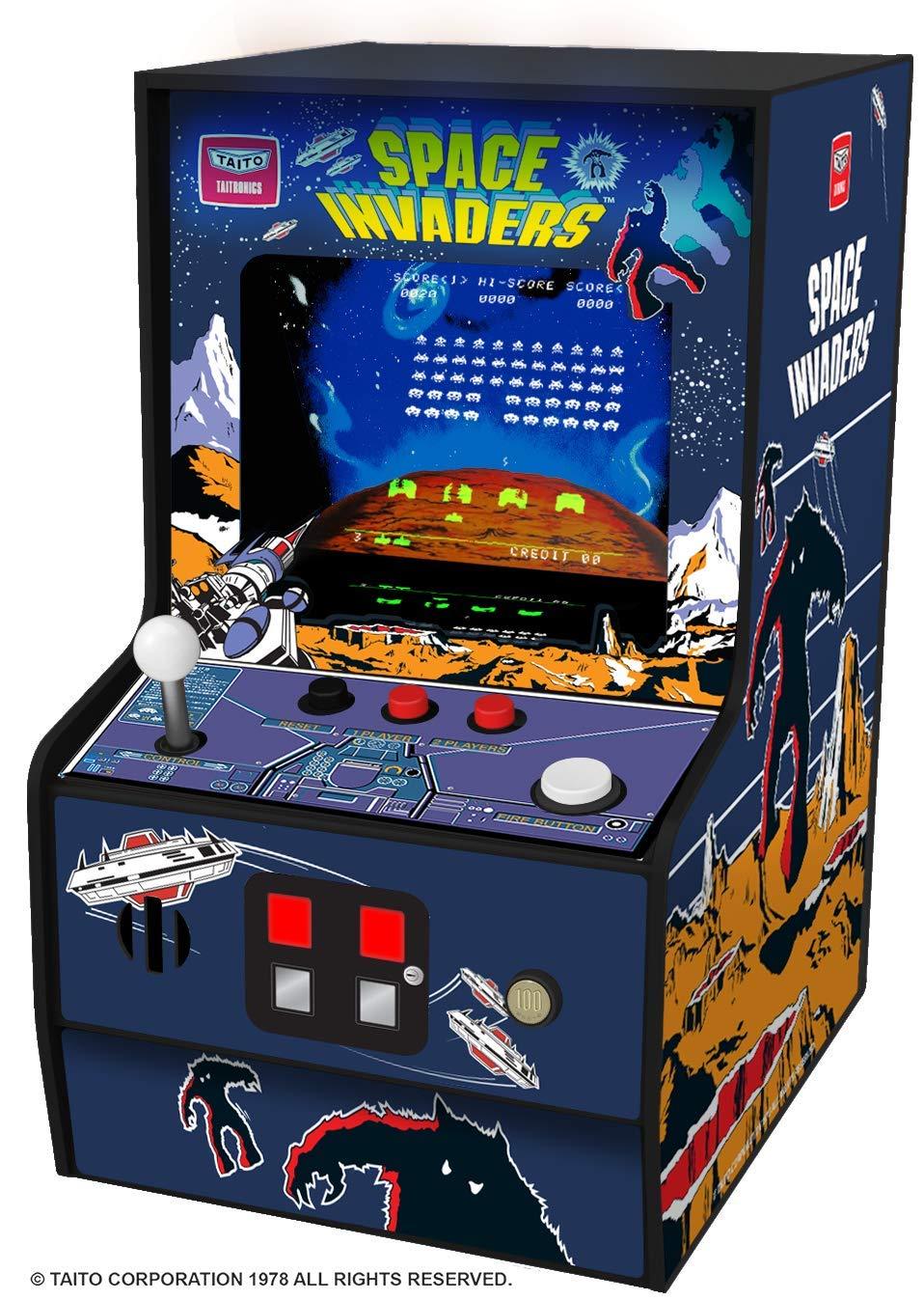 アーケードゲーム スペースインベーダー マイアーケード マイクロプレイヤー レトロゲーム ビデオゲーム 1978年 DGUNL-3279 1/10スケール 手のひらサイズ 反射式スクリーン バックライト ムーンスケープ 前面スピーカー 3.5mmジャック - Trade Center