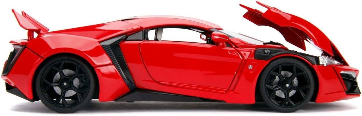 アウトレット品 ミニカー ライカン ハイパースポーツ ワイルドスピード SKY MISSION 1/18スケール 赤ボディ 精巧再現 エクステリア 高品質 迫力フォルム コレクション インテリア ヘッドライト テールランプ ホイール 細部作り込み 高性能 エンジン 770馬力