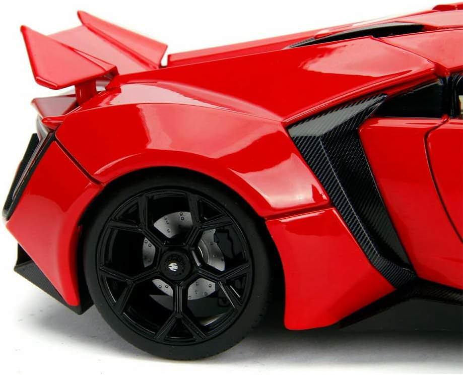 アウトレット品 ミニカー ライカン ハイパースポーツ ワイルドスピード SKY MISSION 1/18スケール 赤ボディ 精巧再現 エクステリア 高品質 迫力フォルム コレクション インテリア ヘッドライト テールランプ ホイール 細部作り込み 高性能 エンジン 770馬力