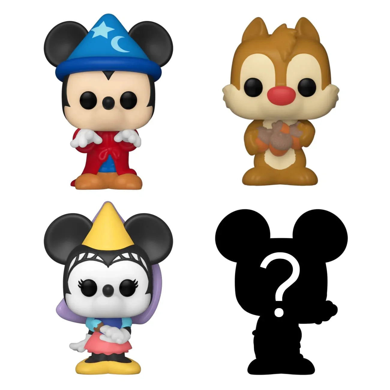 フィギュア Funko Bitty POP! Disney ソーサラーミッキー 4パック コレクション ミニフィギュアセット 透明アクリルケース入り ポールデュカス交響詩 魔法使いの弟子 映画ファンタジア クラシック音楽融合 特殊デフォルメ