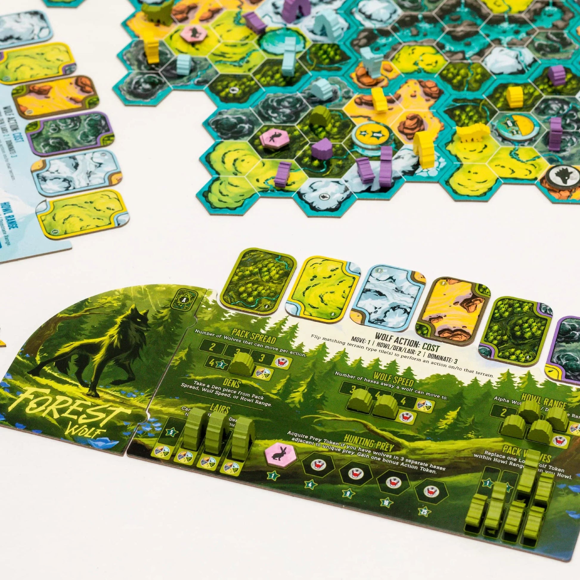 アウトレット品 ボードゲーム The Wolves 狼の群れを築き上げる戦略ゲーム Ashwin Kamath Clarence Simpson 狼の群れ拡大領土支配パックビルディング プレイヤー間駆け引き戦略的思考モジュール式ボード