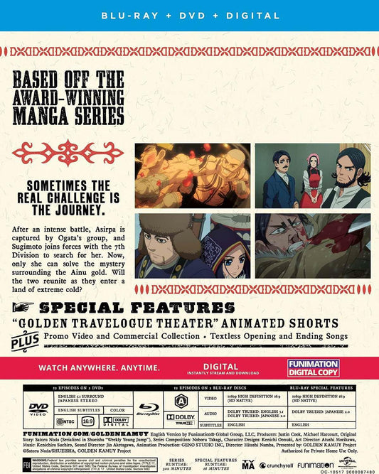 ブルーレイ DVDセット ゴールデンカムイ 第三期 野田サトル 原作 アニメーション 高画質 1080p HD Native 16対9 アスペクト比 Dolby TrueHD 音声 12話完全収録 全300分 北海道 極寒 明治時代 本格歴史アクション 壮大物語 DVD