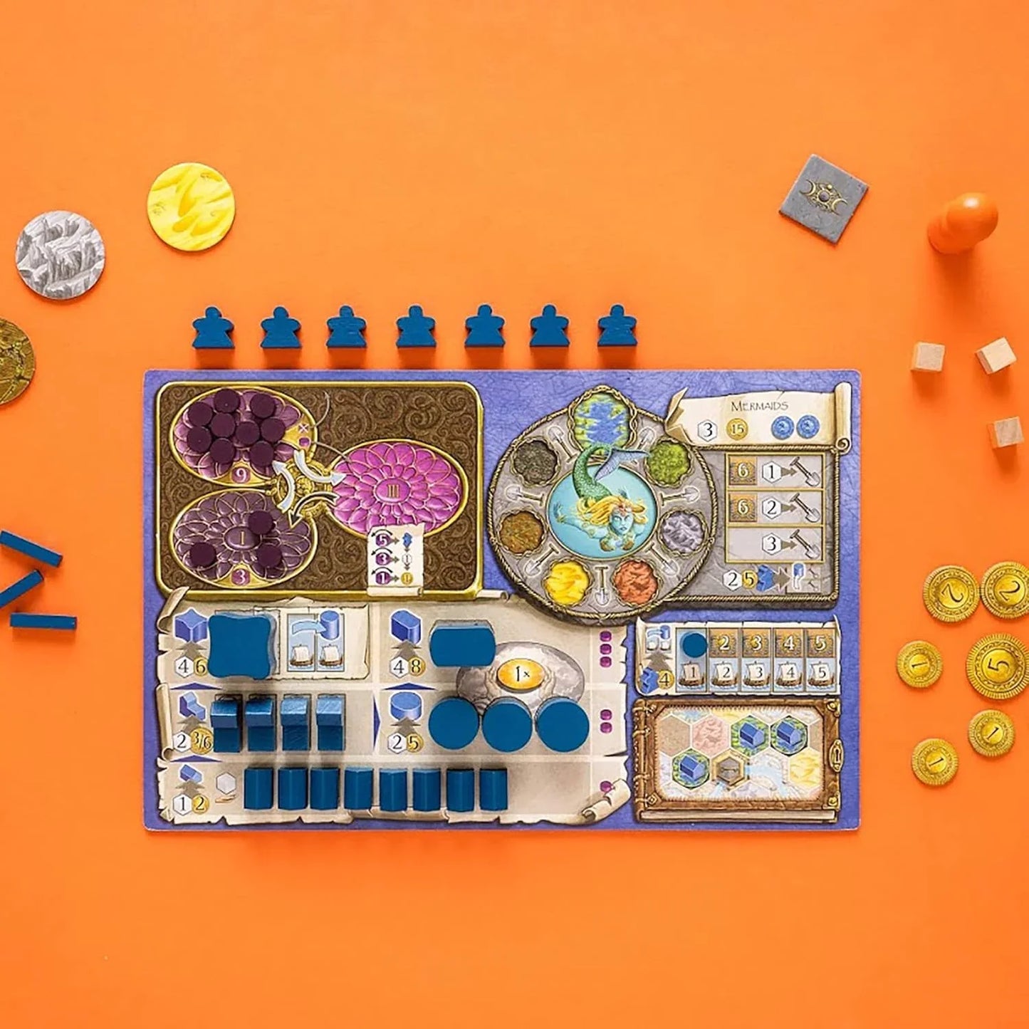 ボードゲーム テラミスティカ Terra Mystica 魔法の世界 地形変換 文明発展 戦略ゲーム 多彩な民族14種 固有地形 建物建設 アップグレード 資源管理 魔力システム パワーポイント 都市化 宗教カルト 収入基盤 戦略的計画性