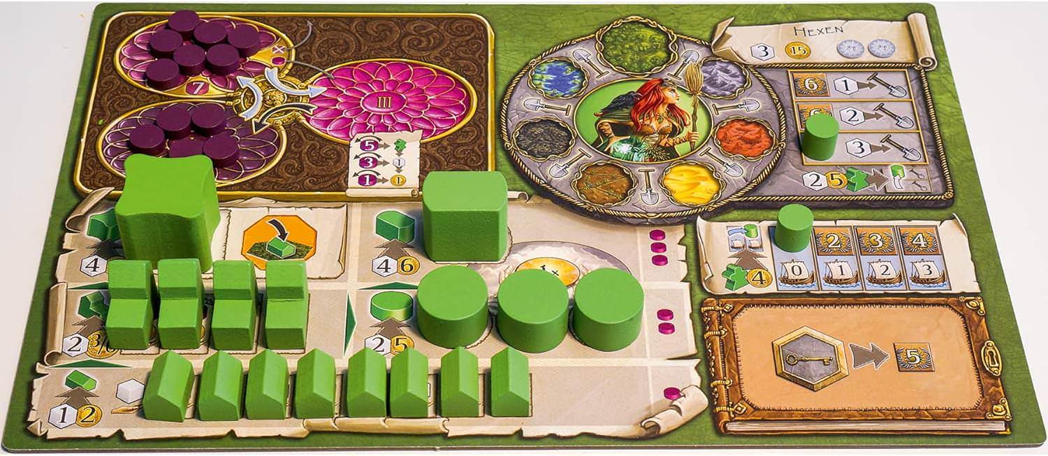 ボードゲーム テラミスティカ Terra Mystica 魔法の世界 地形変換 文明発展 戦略ゲーム 多彩な民族14種 固有地形 建物建設 アップグレード 資源管理 魔力システム パワーポイント 都市化 宗教カルト 収入基盤 戦略的計画性