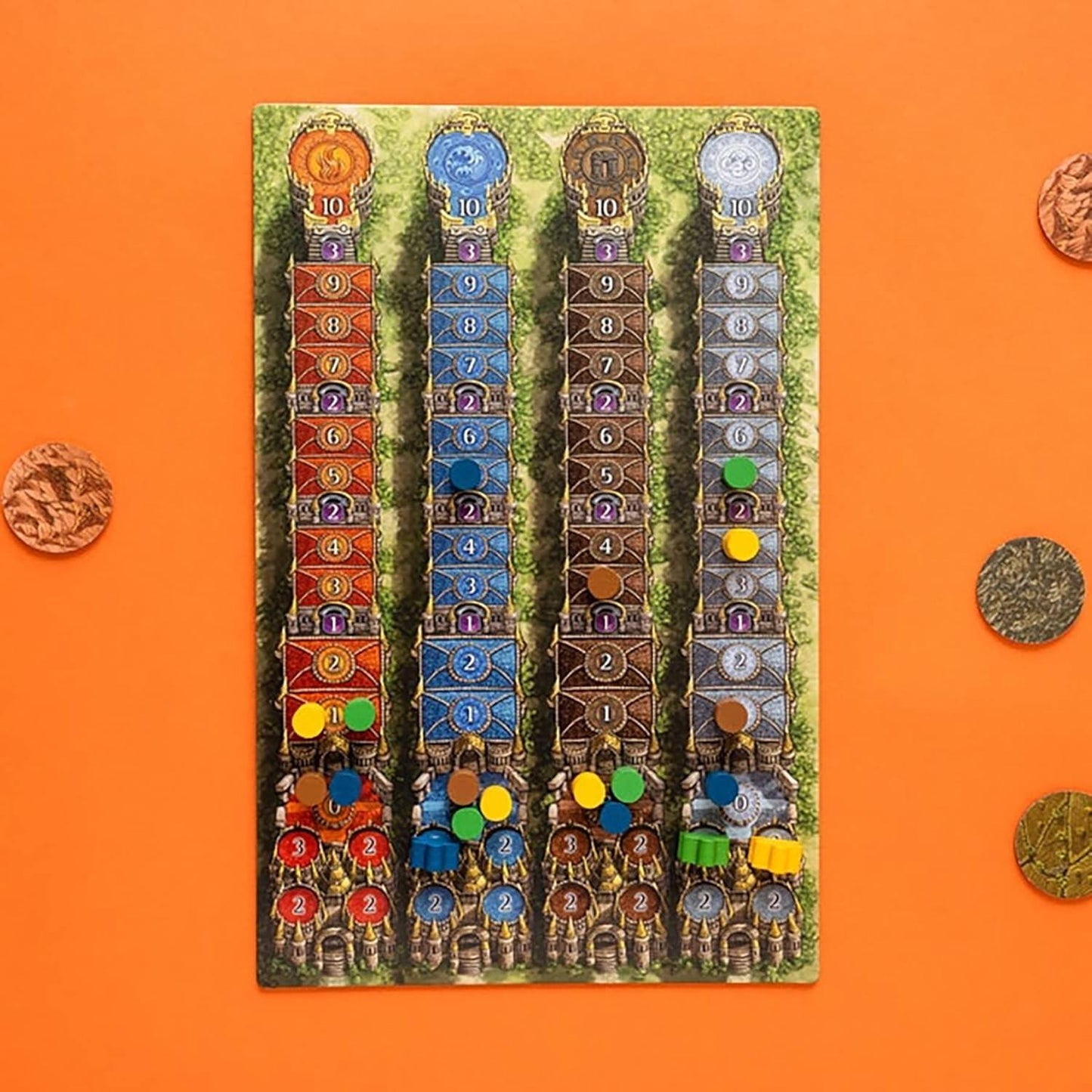 ボードゲーム テラミスティカ Terra Mystica 魔法の世界 地形変換 文明発展 戦略ゲーム 多彩な民族14種 固有地形 建物建設 アップグレード 資源管理 魔力システム パワーポイント 都市化 宗教カルト 収入基盤 戦略的計画性