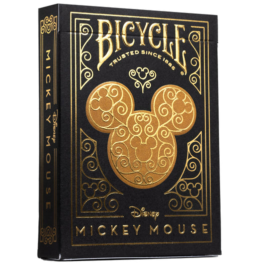 トランプ ミッキーマウス ブラック&ゴールド トランプ Bicycle ディズニー 特別コラボレーション エレガントなブラック&ゴールドデザイン 国際標準インデックス採用 56枚入り 植物性インク使用 Air-Cushion仕上げ 滑らかな操作性 手品