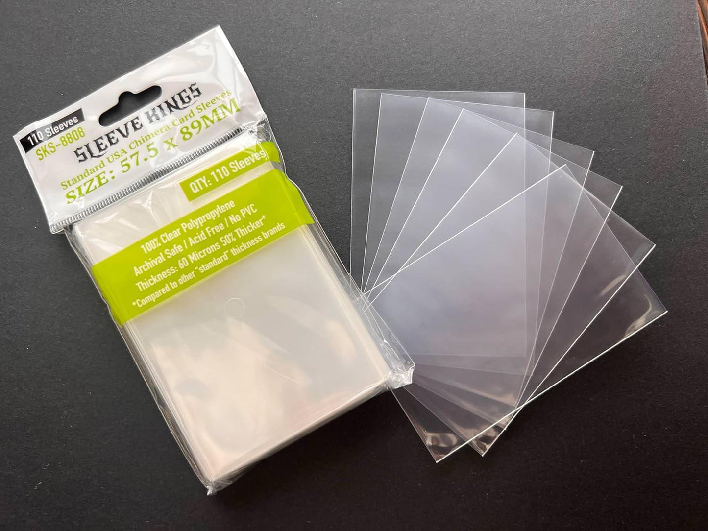 カードスリーブ Chimera Standard USA カードスリーブ Chimera USAブランド 高耐久 厚60ミクロン仕様 110枚入り USAキメラサイズ対応 透明クリア素材 トレーディングカード保護用 耐久性向上 使用頻度高いカード用