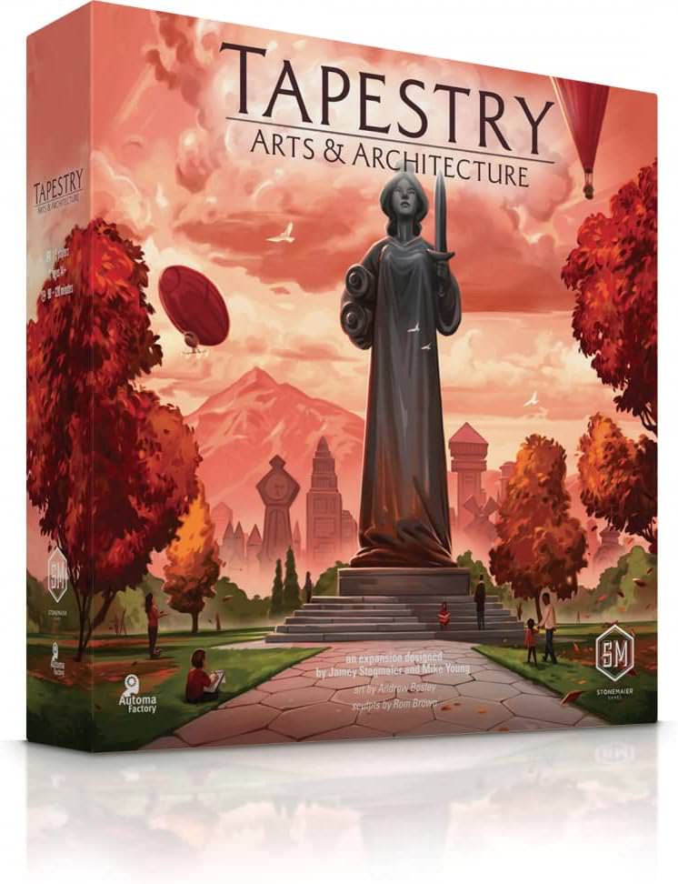 ボードゲーム Tapestry 戦略的文明発展ゲーム 科学 技術 探検 軍事 4つの発展トラック 塗装済ミニチュア18個 文明マット16枚 タペストリーカード43枚 カスタムサイコロ3個 1-5人用 90-120分 英語版 日本語説明書なし