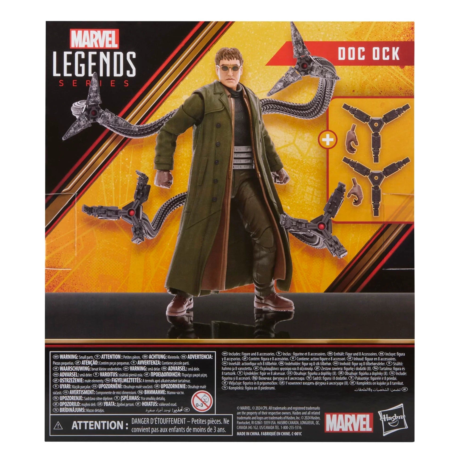 アクションフィギュア Marvel Legends Series ドクター・オクトパス スパイダーマン ノー・ウェイ・ホーム ハズブロ 15cm 機械式触手 4本 多可動ポイント 差替ハンドパーツ 4種 精巧塗装 映画再現 ファンコレクター向け