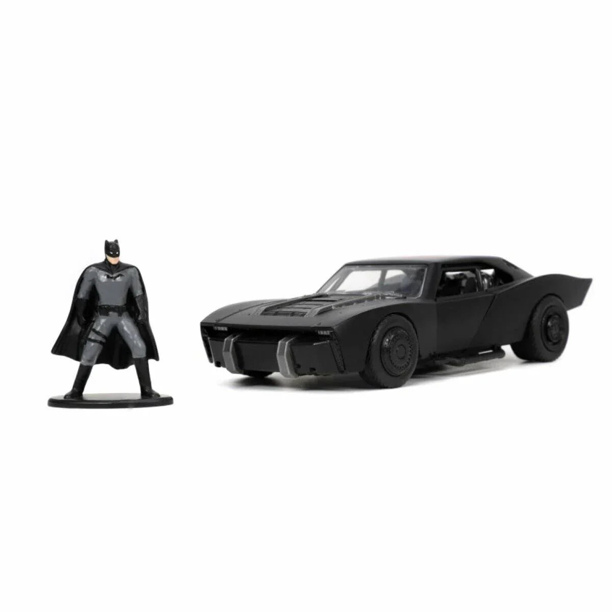 アウトレット品 ミニカー JADA TOYS 2022 Batmobile The Batman バットマン 最新作 ザ バットマン 映画公開モデル マットブラック ダイキャスト 1 32スケール 劇中車両 再現 バットマンフィギュア付き 近未来的 アグレッシブデザイン 力強いエンジンフード