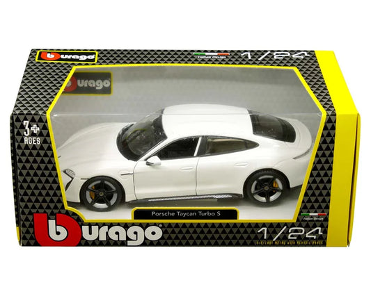 アウトレット品 カーモデル ポルシェ タイカン Turbo S 2019年モデル 1 24スケール Bburago 高品質 精密デザイン LEDヘッドライト 流線型ボディ ライトバー 革新的電気自動車 高性能急速充電 750馬力相当 走行性能 卓越コレクション価値