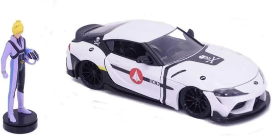 アウトレット品 スケールモデル トヨタ スープラ 2020年モデル ROBOTECH ロイ フォッカー フィギュア付 ダイキャスト製法 重厚質感 細部精密再現 スポーツカー 世界観融合 モータースポーツ ファン コレクション 限定版 アニメ コラボレーション