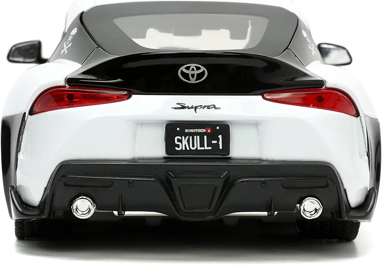 アウトレット品 スケールモデル トヨタ スープラ 2020年モデル ROBOTECH ロイ フォッカー フィギュア付 ダイキャスト製法 重厚質感 細部精密再現 スポーツカー 世界観融合 モータースポーツ ファン コレクション 限定版 アニメ コラボレーション