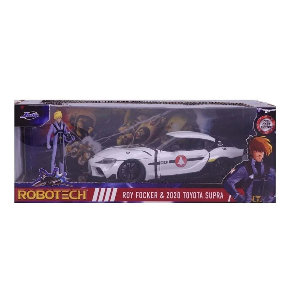 アウトレット品 ミニチュアモデル トヨタ スープラ 2020 ROBOTECH ロイ フォッカー コラボレーション ダイキャスト 重厚質感 精密再現 1:24スケール スポーツカー アニメ キャラクターフィギュア付 最新テクノロジー 洗練スタイリング
