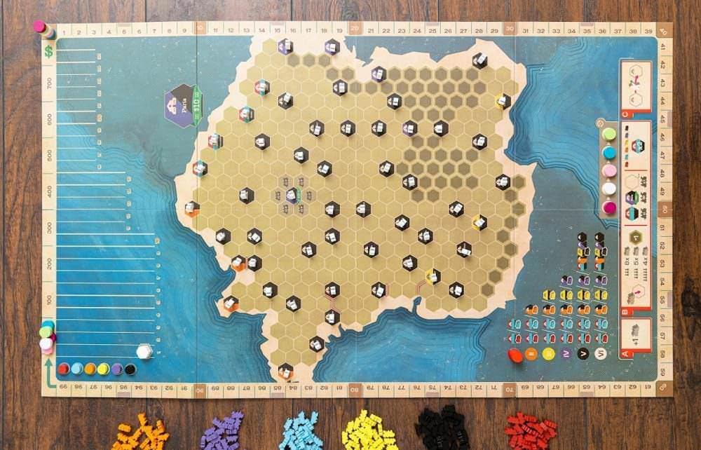 ボードゲーム Ride the Rails France Germany Expansion 鉄道経営ゲーム 拡張セット 戦略性向上 両面仕様マップ フランスパリ中心路線建設ボーナス ドイツ山岳ペナルティ特別ルール機関車制限追加鉄道会社6社使用可能