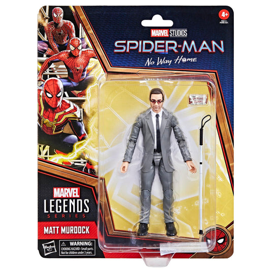 フィギュア Marvel Spider-Man Legends Matt Murdock Action Figure Hasbro 映画スパイダーマン ノー ウェイ ホーム 可動式フィギュア 6インチサイズ アクセサリー付 マーベル MCU 昼間の弁護士 夜のデアデビル 特殊能力再現