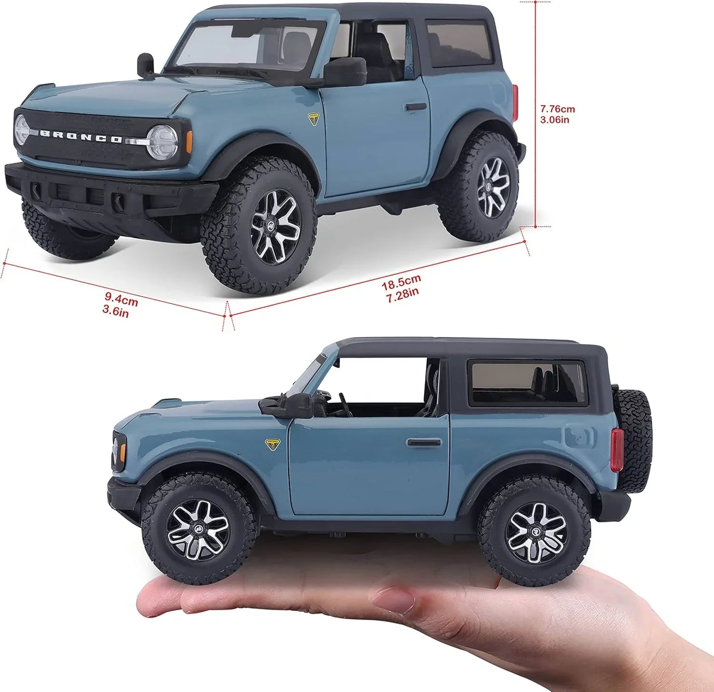 アウトレット品 ミニカー MAISTO FORD BRONCO BADLANDS ブルー 2021年モデル 1 24スケール SUV 復活アイコニック オフロード走行 電子制御4WD 独立式フロントサスペンション BADLANDSグレード 車両モデル フォード フォード愛好家 コレクション