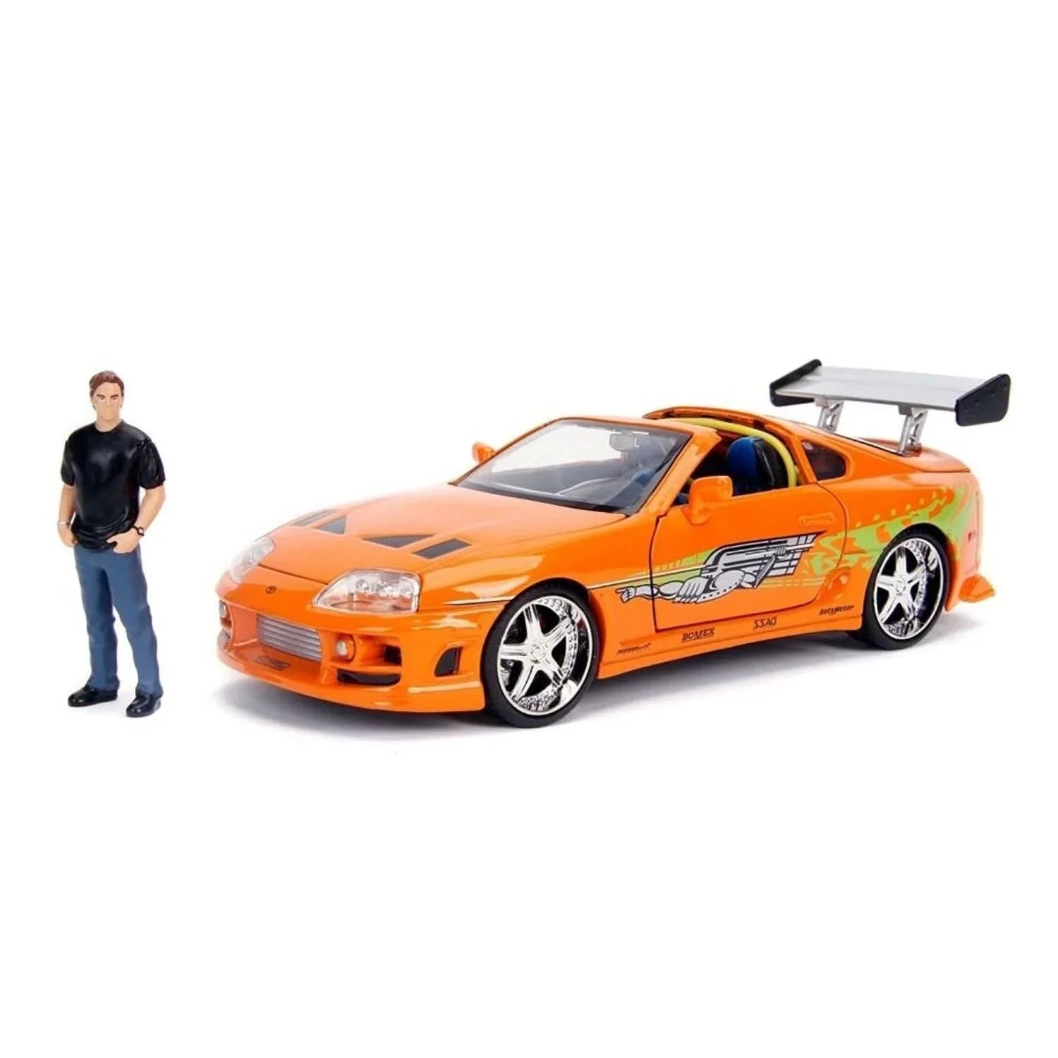 アウトレット品 ミニカー 1 24 F&F BRIANS TOYOTA SUPRA BRIAN OCONER 映画登場車両 精巧再現 高品質フィギュア付き 長期間色あせしにくい コレクション中心 インテリアアクセント ワイルドスピード愛好家贈り物 誕生日プレゼント最適