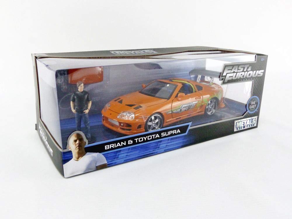 アウトレット品 ミニカー 1 24 F&F BRIANS TOYOTA SUPRA BRIAN OCONER 映画登場車両 精巧再現 高品質フィギュア付き 長期間色あせしにくい コレクション中心 インテリアアクセント ワイルドスピード愛好家贈り物 誕生日プレゼント最適