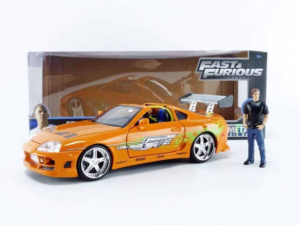 アウトレット品 ミニカー 1 24 F&F BRIANS TOYOTA SUPRA BRIAN OCONER 映画登場車両 精巧再現 高品質フィギュア付き 長期間色あせしにくい コレクション中心 インテリアアクセント ワイルドスピード愛好家贈り物 誕生日プレゼント最適