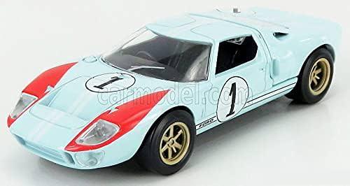 アウトレット品 ミニカー フォード GT40 ガルフ ルマン24時間 1968 1/43 NOREV ノレブ 鮮やかなブルー オレンジカラーリング 緻密なボディライン エアロパーツ再現 ディスプレイケース付き モータースポーツファン向け クラシックカーコレクション向け