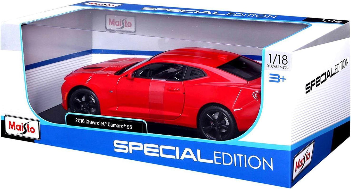 アウトレット品 ダイキャストカー Maisto Chevrolet Camaro SS 2016 1/18 レッド マイスト シボレー カマロ アメリカンマッスルカー 6代目モデル 迫力の1/18スケール シャープフロントグリル 筋肉質フェンダー LEDテールランプ 精密エンジンルーム