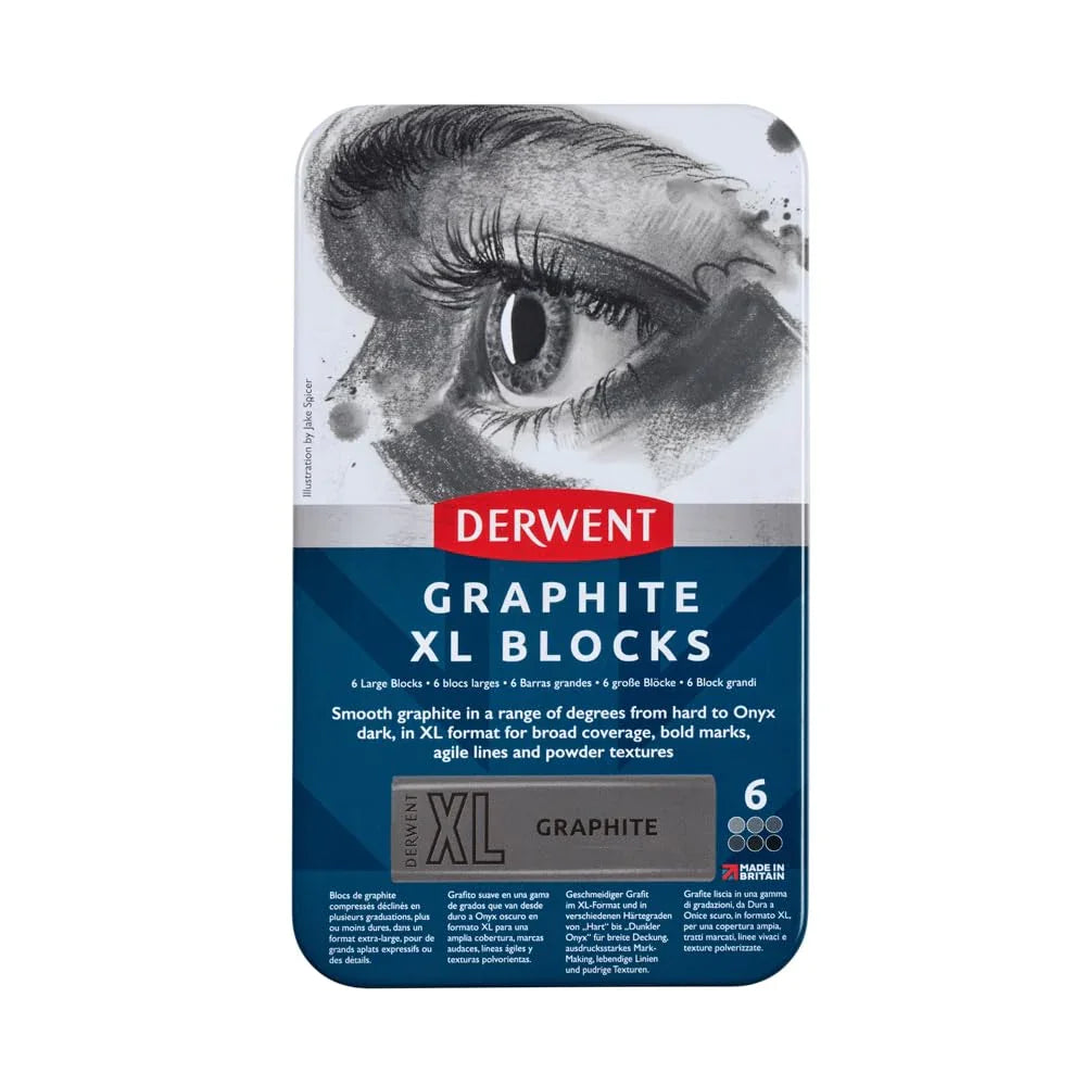 画材 ダーウェント XLグラファイト ブロック 6色セット Derwent 水溶性 大型ブロック 多彩な濃淡表現 耐光性 長期保存可能 創造性 広がる グラファイト 描画ツール アーティスト向け 風景画最適 様々な表現可能 革新的 画材 多用途