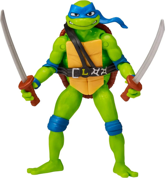 フィギュア TMNT MUTANT MAYHEM LEONARDO プレイメイツトイズ 映画公式アクションフィギュア 11.4cmサイズ 12箇所可動ポイント 双刀武器付属 赤ちゃん亀フィギュア同梱 ブリスターカードパッケージ アニメーション品質精密造形