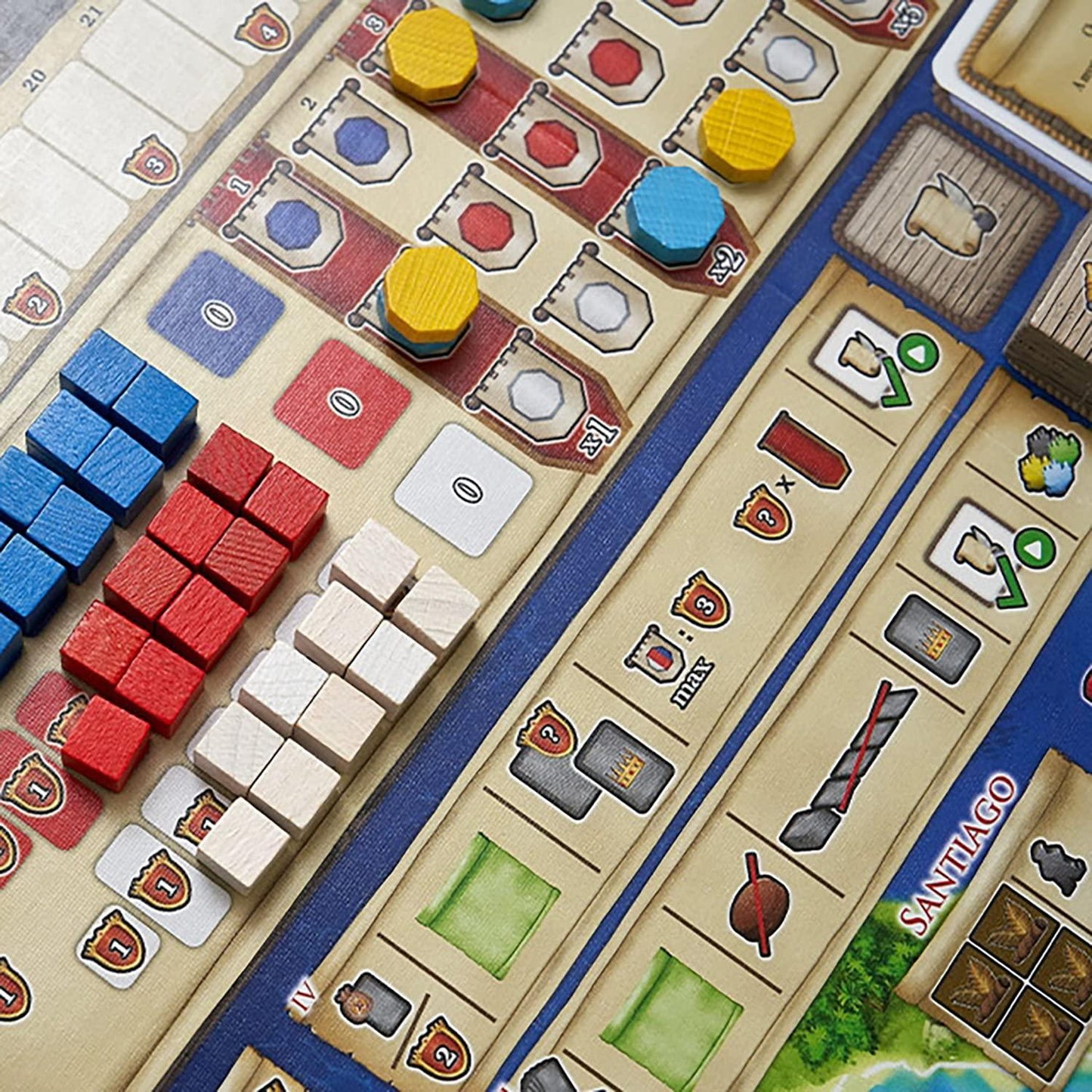 ボードゲーム Maracaibo マラカイボ アレクサンダー・プフィスター 17世紀 カリブ海 航海 冒険 戦略 契約 手札管理 豊富なカード 多様な勝利への道 関係構築 同盟形成 探検 クエスト