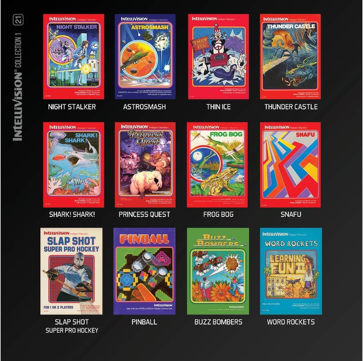 レトロゲーム インテリビジョン ゲームコレクション1 エバーケード 高品質なエミュレーションと豊富な収録タイトル 操作性と互換性抜群 4.3インチ大画面対応 USB-C充電 HDMI出力 ヘッドフォンジャック搭載 並行輸入品